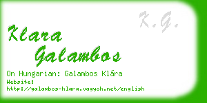 klara galambos business card